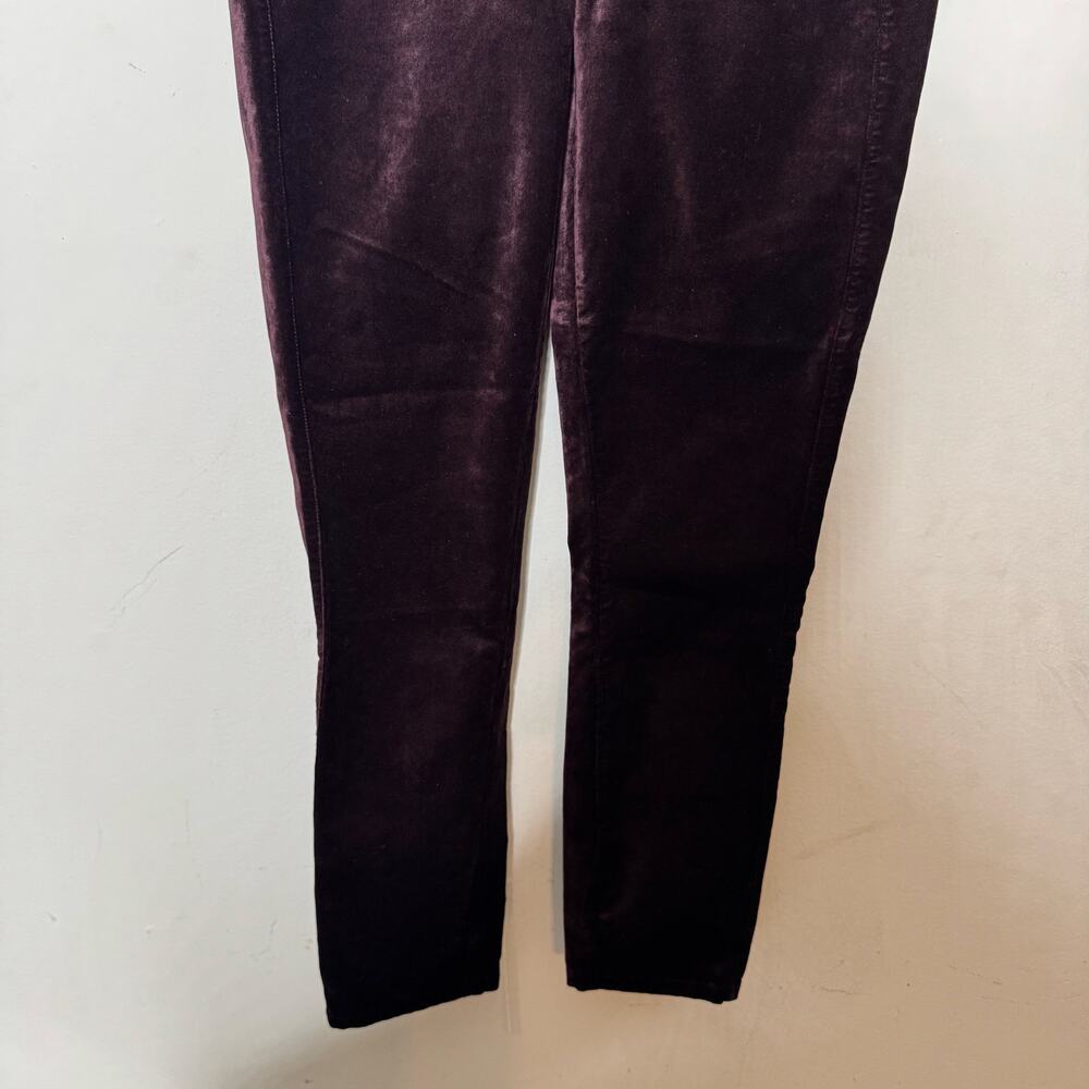 PAIGE Hoxton Ankle Velvet Pants Sz 24 Burgundy High Rise Skinny‎ NWT - Picture 3 of 14